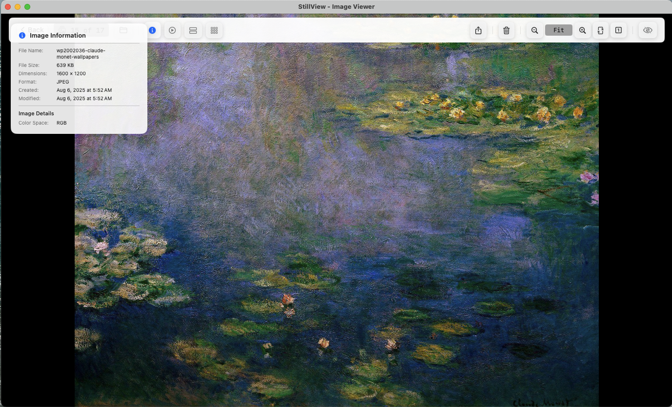 StillView full screen mode - immersive photo experience